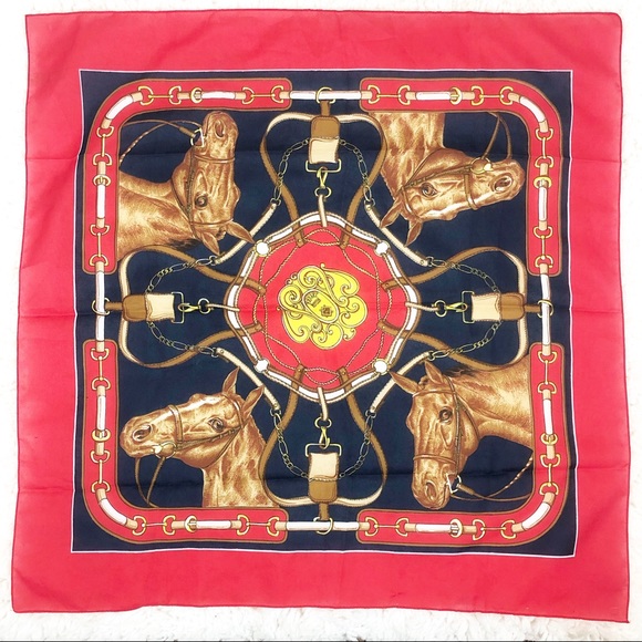 Accessories - Equestrian Bit & Bridle Square Scarf Made in Italy